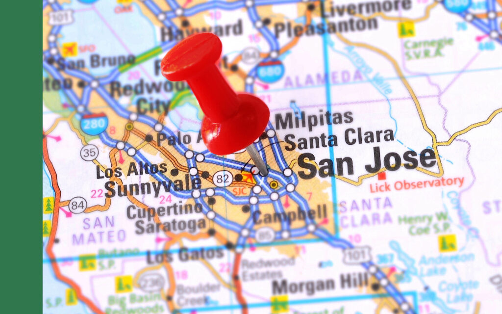 map with pushpin in San Jose, CA